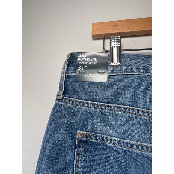 J.Crew Premium Slim Boyfriend Patched Denim Jeans Size 31 Petite Cotton NEW - Picture 9 of 11